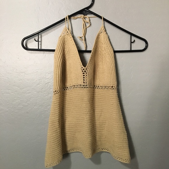Handmade crochet 70s inspired halter top - Picture 2 of 3